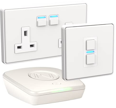 Lightwave LP21422WH Smart Lighting & Power Starter Kit, White Metal - Works with Alexa, Google Assistant, HomeKit. iOS & Android Compatible