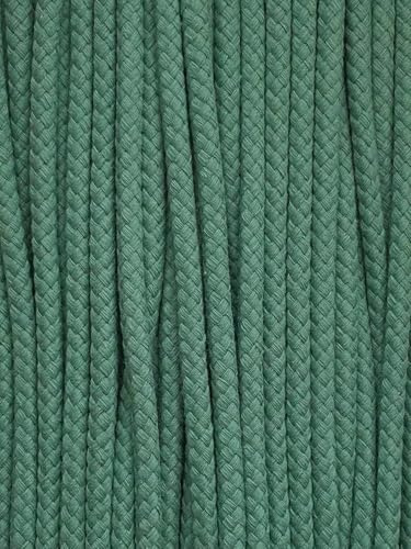 Kordel Baumwolle 8mm rund Schnur Turnbeutel Seil 17 Farben (Altgrün, 5 m)