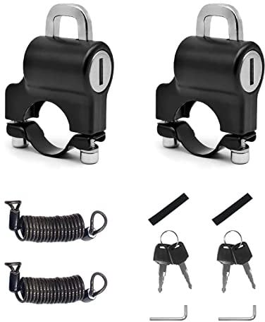 2 Stücke Motorrad Helmschloss, Motorrad Helm Sicherheitsschloss Mit Erinnerungsseil, Universal Helmet Lock, für 22-28 mm Lenkerrohre, Motorräder, Fahrräder Oder Roller