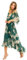 Yumi Floral Print Green Kimono Midi Wrap Dress 20 Green