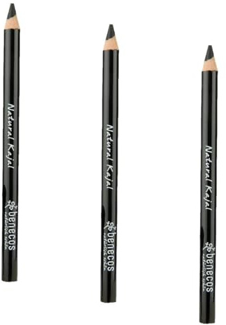 Benecos - natural beauty 90016 Cosméticos naturales lápiz kajal - vegano - sin talco - negro (Paquete de 3)