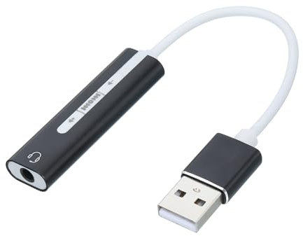 sourcing map USB to 3.5mm Audio Sound Card Adapter Support HI-FI 7.1 Channel Black