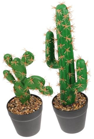 Cabilock 2pezzi Cactus Artificiale Vaso Decorativo Per Casa e Ufficio Piante Grasse Fatte Di Plastica Facili Da Pulire e Curare Design Elegante e Chic Per Ogni