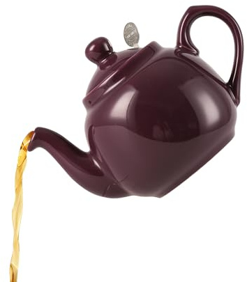 London Pottery Farmhouse Teekanne mit Teesieb, Keramik, Violett, 2 Tassen (600 ml), Purple(600mML)
