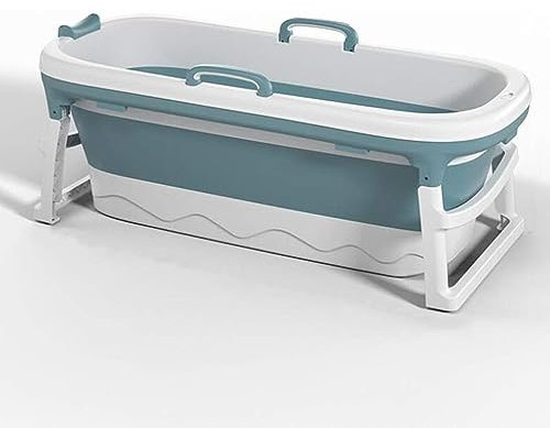 Faltbadewanne für Erwachsene, tragbare Badewanne, verdicktes, freistehendes Badefass, faltbare Schweiß-Dampfbadewanne, warme Spa-Sauna im Badezimmer, (blau, 115 x 62 x 52 cm)