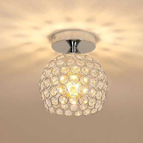 DAXGD Deckenlampe Moderne, Kristal Deckenleuchte E27 für Wohnzimmer, Mini Kristall Kronleuchter für Küche Esszimmer Schlafzimmer Flur Treppe(Ohne Glühbirnen)