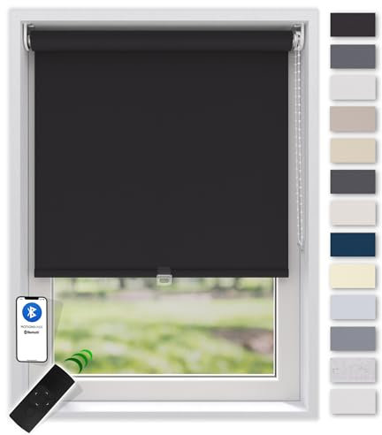 EFIXS Sonnenschutz Rollo, transparent, Breiten: 40-240, Höhe bis 275 cm, Hier 210 x 190 cm (BxH), schwarz, Blendschutz, Kettenzug, Springrollo, Motor