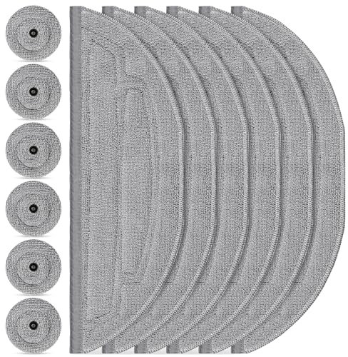 12 Pack Mop Pads Refills for Roborock S8 MaxV Ultra / S8 Max Ultra Robot Vacuum, 6 Pack Mop Cloth with Dual Sonic Vibrations Modules, 6 Pack Edge Mop Pads