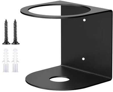 Sharplace Spray Bottle Holder Organizer, Heavy Duty Wall Mounted Storage Rack for Bathroom Workspace, Black, Single Hole
