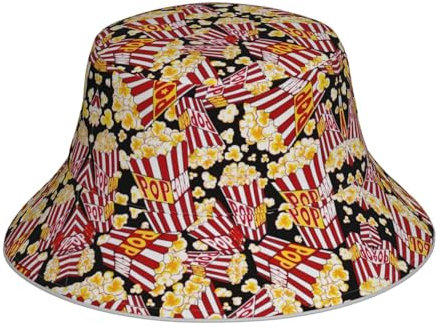 Mexikanischer Otomi Tiere, reflektierender Fischerhut – Allround-Hut für Damen und Herren, perfekter Sonnen- und Sommerhut, Popcorn-Druck., Einheitsgr��e