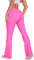 STARBILD Schlaghose Damen V Rücken Sport Leggings Flared mit Taschen für Fitness Yoga, Mit Taschen - Rosa M
