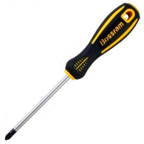 Cacciavite a Croce Magnetico, Punta 6 mm, Lunghezza 21 cm, Manico in Gomma, Colore Giallo/Nero
