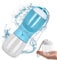 Shengxi Dog Water Bottle 2 in 1 Portable Pet Water Bowl with Food Container Leak Proof Dog Travel Water Bottle for Cat Puppy Food Grade Outdoor Water Dispenser for Walking (Blue, 300ML)