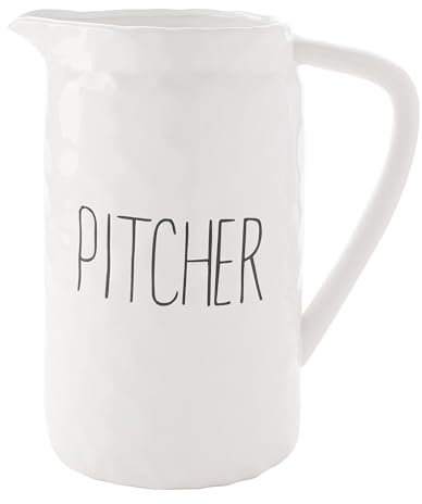 Widdop and Co Hestia White Dolomite Servewear Set - Pitcher Jug 22cm x 20cm x 13cm - Contemporary Stylish Tableware - Lovely Gift Idea Housewarming Dining Dishes Serving