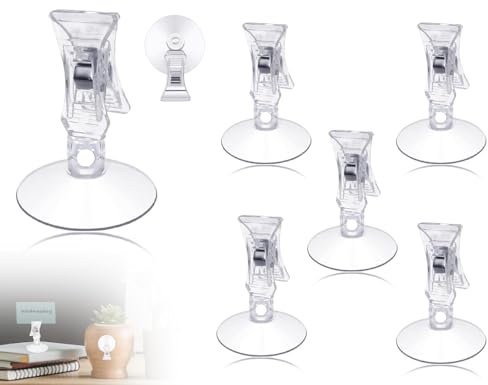 Lhbwhiz Lot de 5 clips à ventouse,ventouse avec pince,crochets à ventouse multifonctionnels,clips de retenue de fenêtre,crochets en plastique transparent,pour aquarium,magasin,maison
