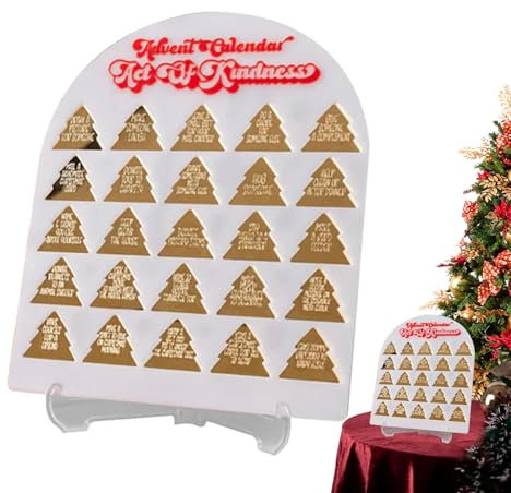 Weihnachtsdekoration Adventskalender - 24 Tage Adventskalender Dekor - Kreative 2D Acryl Tischplatte Ornament für Home Decoration