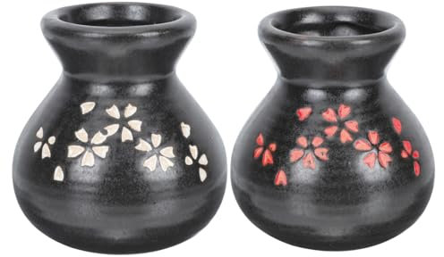 GREENADSCAPE 2 Piezas Tanque de hielo seco japonés vasos de te bandeja para servir sashimi práctica olla de hielo seco taza de hielo seco bote de hielo seco de cerámica porta hielo seco