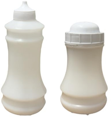 Salt Shaker & Vinegar Bottle, Anti-Drip Pourer, Press Design, Cleanable, Material: LDPE Plastic, Polypropylene Plastic Screw Lid, Lead-Free, Salt Shaker