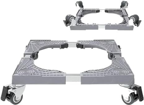 MOCUC Base para Lavadora Adjustable Movable Stand Laundry Base Universal Raised Dryer Machine For Wheels Fridge Washing Refrigerator para Lavadora(B 4 Double Wheel)