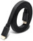 TECHZOCO Cable HDMI plano 4K 90 grados, Cable HDMI 1.4, Cable HDMI alta velocidad, 4K Ultra HD 2160p (30 Hz), Cable HDMI contactos dorados, Compatible PC, PS4, PS5, Xbox, Smart TV, Negro, 30 cm