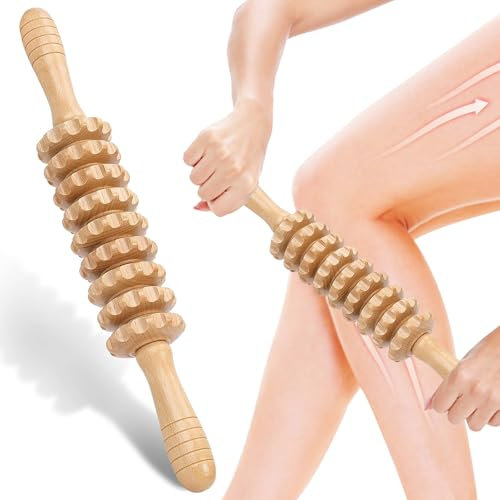 Faszienstab Holz Massageroller,Faszienrolle Holz,Massage Roller Massagegerät,Massageroller Mit Griff,Massagestab Faszienstab,Faszienrolle Massagegerät,Therapie Massage Tool