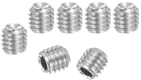 PATIKIL 120pcs Tornillo de Cabeza Plana, M4 x 4mm Tornillo de Cabeza Hexagonal de Punto Plano de Acero Inoxidable 304 para Manijas de Puertas y Reparación de Accesorios de Iluminación