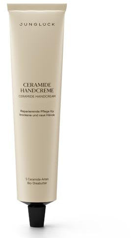JUNGLÜCK Ceramide Handcreme - Vegan | Feuchtigkeitsspendende Pflege für trockene und raue Hände - Schnell einziehende Creme mit 5 Ceramiden für intensive Pflege mit Bergamotte & Orangenblüte Duft