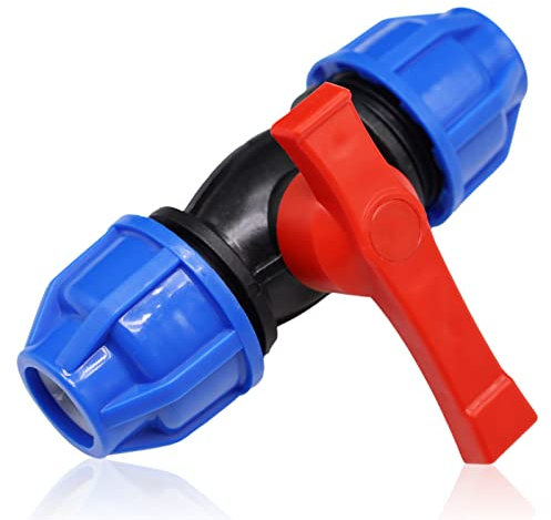 REBECASKYENS Raccordo a vite in PP per tubo in PE, raccordo ad angolo per acqua potabile, raccordo in PP, 20 valvole a sfera per tubo in PE, valvola a sfera in PE, diametro 20 raccordi DVGW (valvola a
