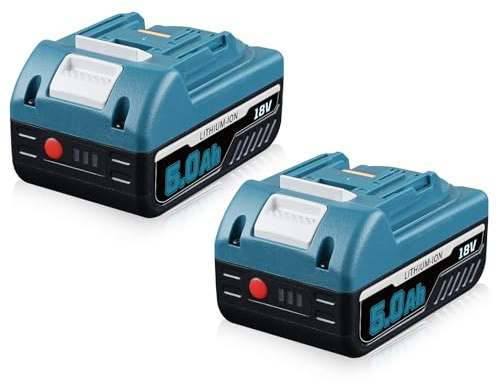 VANTTECH 2 Stück 5.0Ah BL1860B 18V Akku Ersatzakku für Makita 18V Akku BL1850B BL1860B BL1870B BL1840B BL1845 BL1835 BL1830B BL1830 BL1880B BL1820 BL1815 mit LED Indikator
