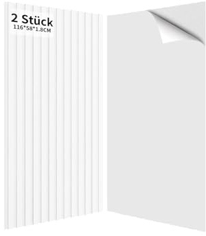 AsmeSonic 1,35㎡ Groß Akustikpaneele Selbstklebend 2 Stück Weiß | 116x58cm Wandpaneele aus Schallschutzplatten, 230kg/m³, NRC 0.95, 100% Polyester Akustikplatten und Wanddeko für Studio Büro