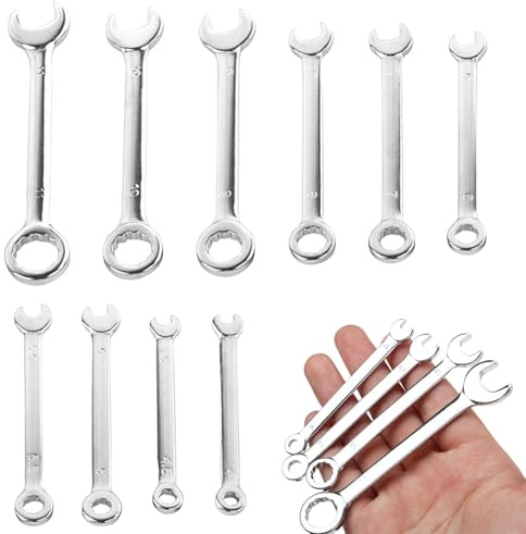 Phonojen 10 Pcs Spanner Sets, 4-11mm Metric Small Spanner Set, Small Combination Ratcheting Wrench Set, Wrench Repair Tools for Home Appliance Furniture Bike Car Repairs