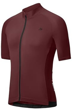 DANISH ENDURANCE Kurzarm Radtrikot Herren mit Reißverschluss & Taschen, Bordeaux, L