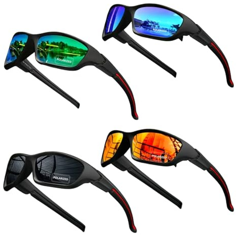 bergxperten nyfolk sonnenbrille herren, 4er Set nyfolk Pulse Sonnenbrille polarisiert UV400 Unisex Retro Sonnenbrille Damen Herren leichte Outdoor Sportbrille für Autofahren Reisen Alltag