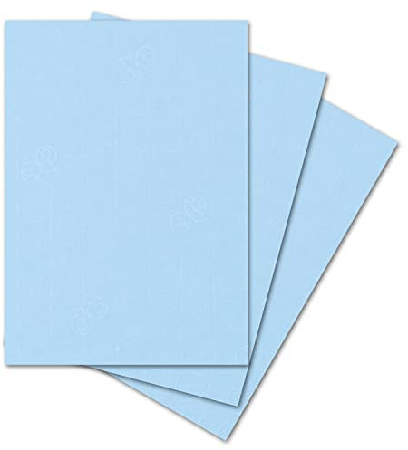 ARTOZ 50x Bastelpapier Bastelkarton - Pastelblau - DIN A4 297 x 210 mm - Edle Egoutteur-Rippung - Hochwertiges 220 gm² Papier