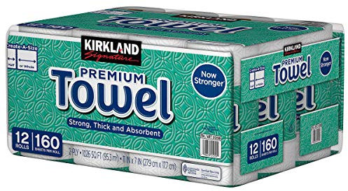 Kirkland Signature Premium Big Roll Papiertücher, 12 Rollen, 160 Blatt pro Rolle