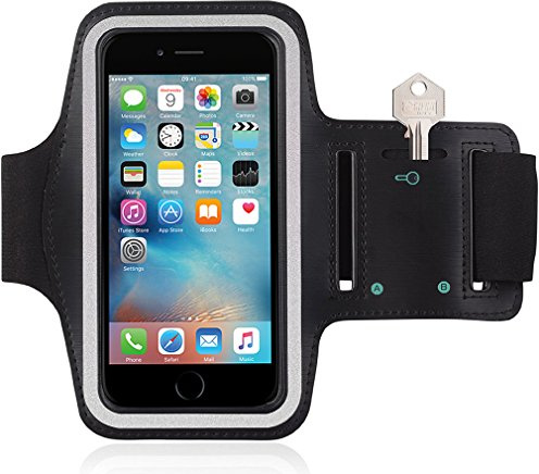 For Apple iPhone SE 5 5S Sports Armband Gyms Fitness Workout ARM Band Cover Strap (Black/Grey)