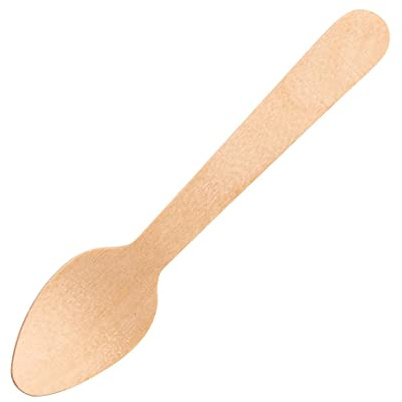 Fiesta Compostable Birch Wooden Teaspoons - 110mm, Pack of 100 | Eco-friendly alternative to plastic cutlery serves hot drinks or desserts, commercial-grade for busy catering events.