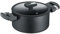 Berndes Bonanza Induction Kochtopf mit Glasdeckel und Silikon-Thermogriffen 16 cm, robuster Aluguss, Antihaftversiegelung, Induktion, 1,25 Liter, Schwarz