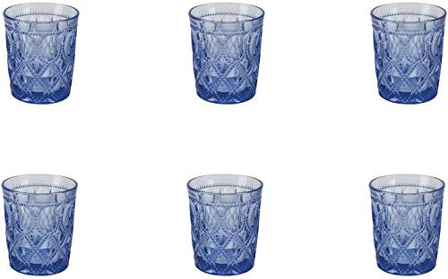 cristallo set 6 bicchieri acqua blu