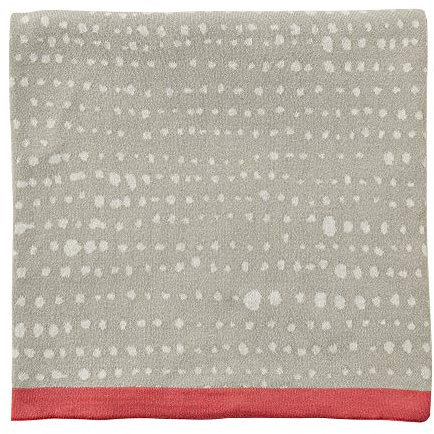 Clarissa Hulse Ginkgo Couvre-lit tricoté en Patchwork Rose/Lin 130 x 170 cm