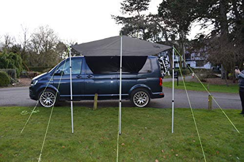 Wild Earth DELUX Sonnendach, Markise, Wohnmobil, Wohnmobil, Wohnmobil, Umbau, 2,4 m x 3 m, Silbergrau