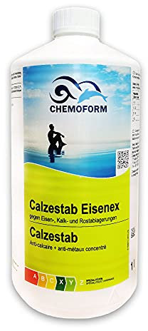 Calzestab Eisenex 1 Liter gegen Eisen, Kalk, Rostablagerungen Kalkstabil Whirlpool, Pool