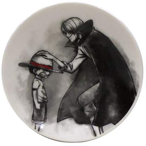 Ichiban Kuji One Piece Full Force G Award Scene Petite assiette – Peinture à l'encre Style Art – Luffy & Shanks Pièce unique