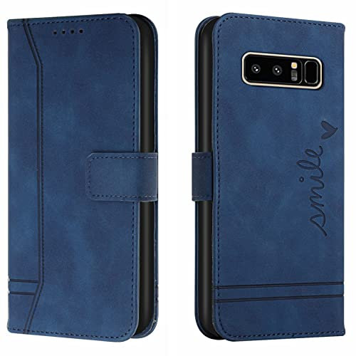 Lihondar Kompatibel mit Samsung Galaxy Note 8 Hülle, Handyhülle Samsung Note 8, Note 8 Leder Klappbar Schutzhülle Tasche Wallet Brieftasche Cover Flip Case für Samsung Note 8 Klapphülle (Blau)