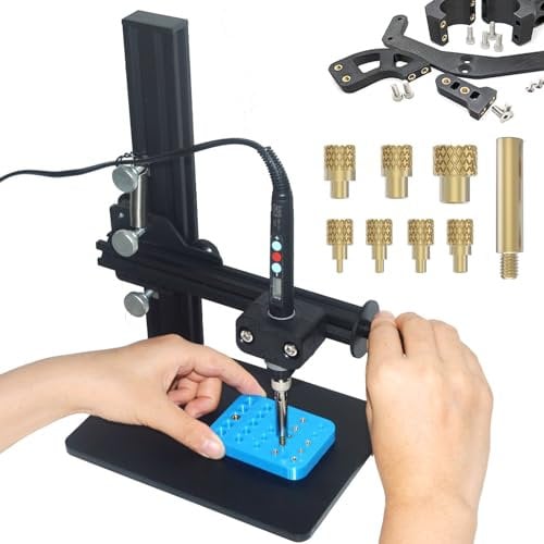 Utensile a caldo con punte di saldatura/ausilio di fusione, set di punte per saldatore per inserti filettati M2/M2.5/M3/M4/M5/M6(1/4)/M8 e inserimento a caldo di componenti di stampa 3D (Heat set