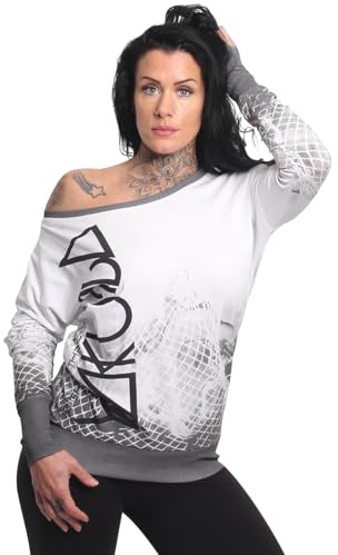 Yakuza Damen Mesh Rose Urban Langarm T-Shirt