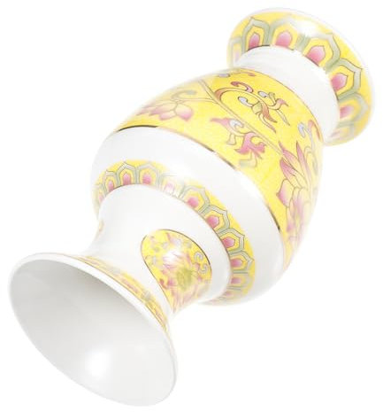 Ciieeo 1Pc Lotus Vase Classique Style Vase Classique Lumière Maison Style Chinois Vase Décor Vase pour Bouddha Fleurs Vase Vase Chine Vase Vintage Vase Céramique Jaune