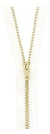 Brass Jeans/Trouser Zip: 18cm: White