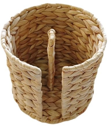 MagiDeal Woven Toilet Roll Basket Free Standing Toilet Roll Holder Toilet Paper Basket Freestanding Toilet Roll Holder Storage Handwoven Toilet Tissue Holder for Dorm Bathroom Home