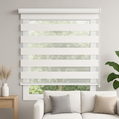 TENDE ARREDO TESSILE - Tenda a Rullo per Interni Predisposizione a Parete o Soffitto Made in Italy, con Catena a Comando Frizionata per Alzare-Abbassare (Night And Day, 80x300)